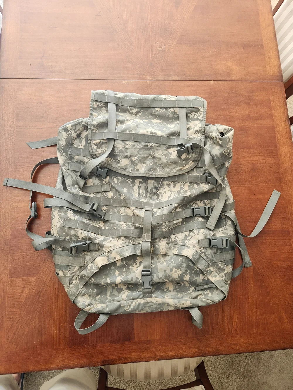 Military-Style Tactical Backpack - Digital Camo Green